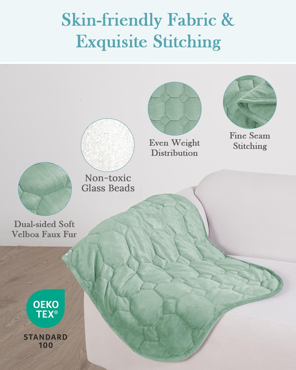 Topblan Weighted Lap Blanket | Sage Green