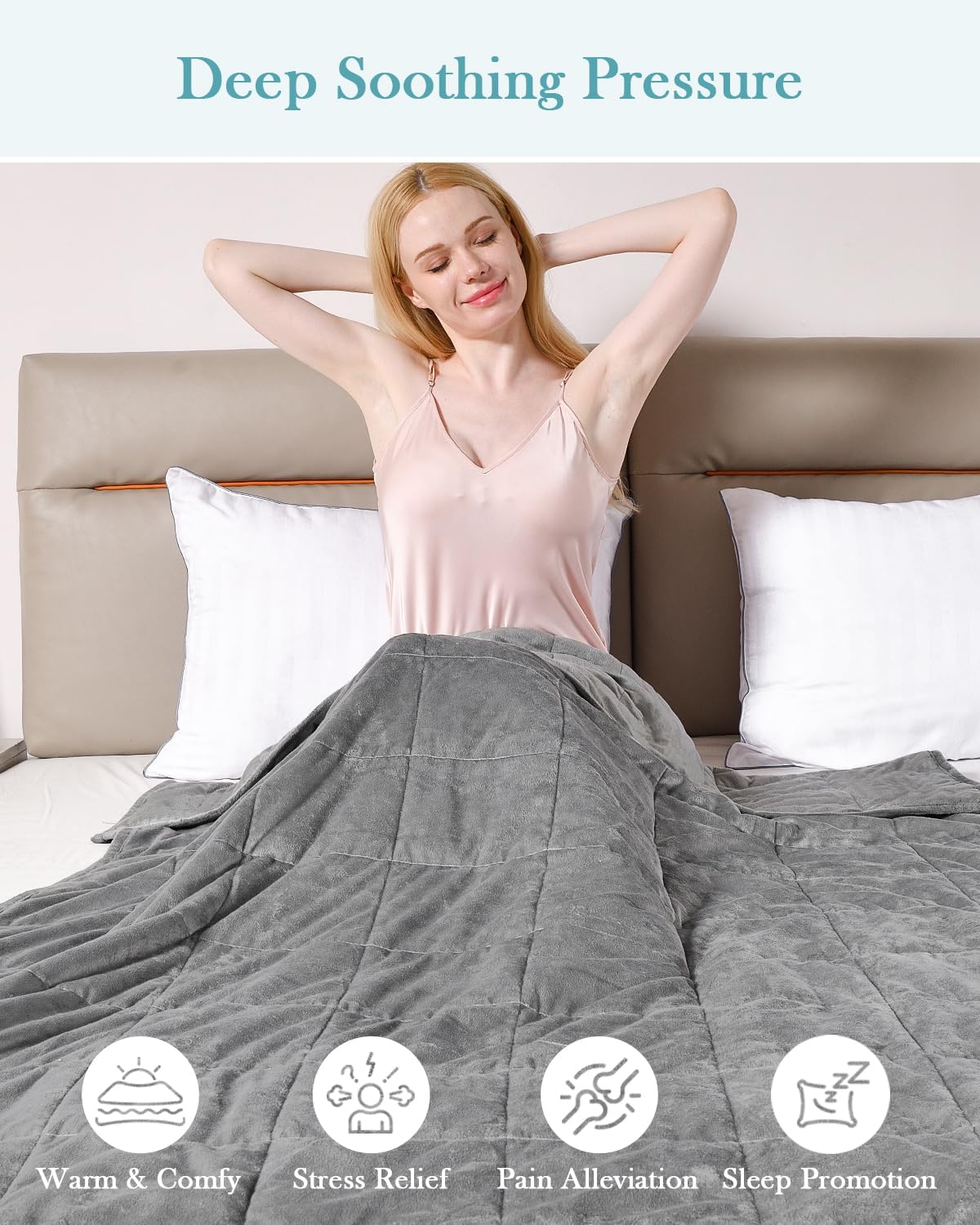 Topblan Weighted Blanket Twin Size 15lbs, 48 x 72 inches