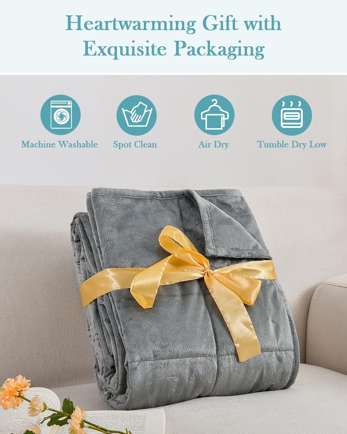 Topblan Weighted Blanket Twin Size 15lbs, 48 x 72 inches